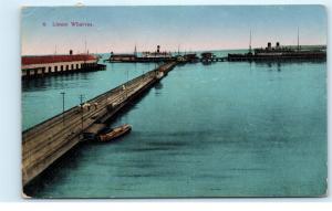 *1930s Limon Wharf Dock Pier Boat Ocean Sea Costa Rica Vintage Postcard C63