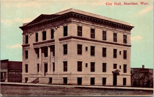 Postcard WY Sheridan City Hall ~1910 H12