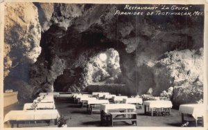 PIRAMIDES DE TEOTIHUACAN MEXICO RESTAURANT LA GRUTA-C CEDILLO-REAL PHOTO POSTCRD