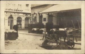 Working Dogs Hitched to Wagon Unidentified German c1910 Amateur RPPC