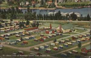Tampa Florida FL Trailer Park c1930s-40s Linen Postcard