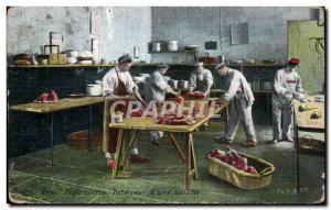 Postcard Old Army Infantry Interior of a kitchen