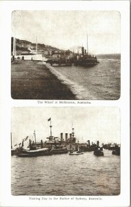 Australia Wharf Melbourne, Harbor of Sydney Vintage Postcard 04.15