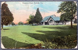 Vintage Postcard 1914 Country Club, Norfolk, Virginia