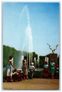 c1950's Theodore Roosevelt Memorial Fountain at Brookfield Illinois IL Postcard