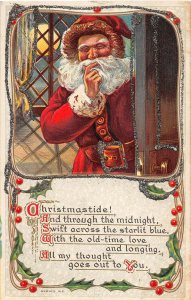 G6/ Santa Claus Christmas Postcard c1910 Glitter Door Series 412   5