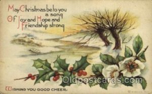 Artist Ellen Clapsaddle, Christmas 1917 light corner wear, postal used 1917