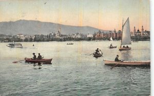 LUZERN TO BASEL SWITZERLAND SCENIC  SHIP & MOUNTAIN VIEW POSTCARD 1908