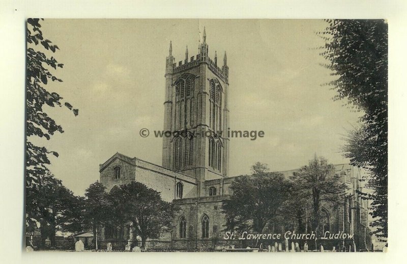 cu1751 - St Lawrence Church in Ludlow, Shropshire - Postcard