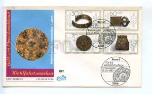 419210 GERMANY 1987 year Jewerly treasures First Day COVER