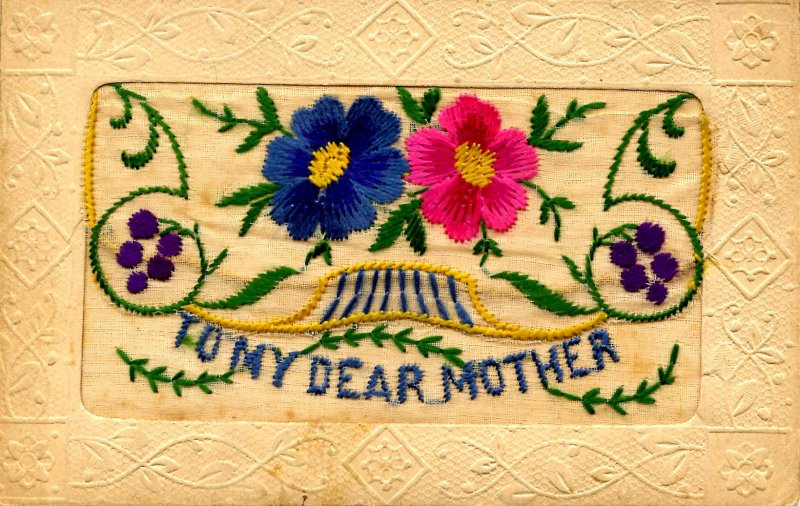 Greeting - To My Dear Mother w/flap for message (Embroidered Silk)