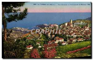 Old Postcard La Turbie Vue Generale and Principality of Monaco