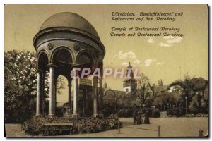 Old Postcard Wiesbaden Ausfichtstempet Und Restaurant Auf Dem Neroberg