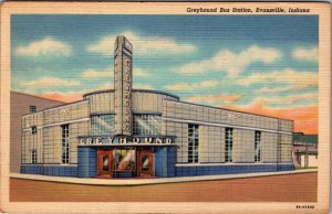 Greyhound Bus Station Evansville Indiana Art Deco Architecture Vintage Postcard