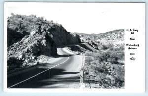 RPPC WICKENBURG, AZ ~ US HIGHWAY 60   c1940s Maricopa County Frasher Postcard