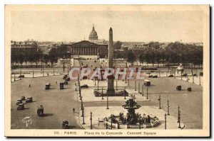 Old Postcard Paris Concorde Square Concord Square