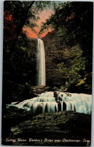 Falling Water, Walden's Ridge Near Chattanooga TN Vintage Postcard C33