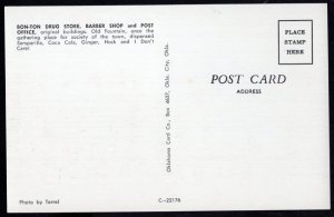 Oklahoma Bon-Ton Drug Store Barber and Post Office original buildings Chrome