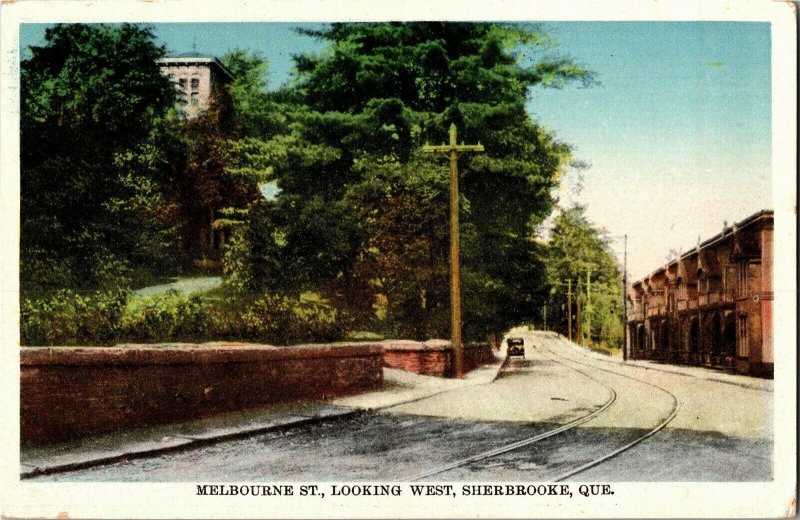 Melbourne Street Looking West Sherbrooke Quebec Vintage Postcard B03