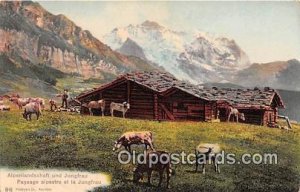 Alpenlandschaft und Jungfrau Postcard