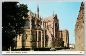 Postcard Arundel England Phillip Neri Cathedral Car Gothic 1950s  View