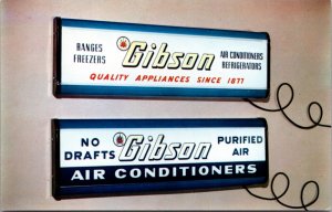 Advertising Postcard Gibson Indoor Lighted Signs Air Conditioners Appliances