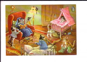 Dressed Cats, Reading Kittens Bedtime Stories, E.K., Kruger