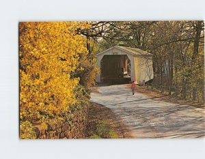 Postcard Green Sergeant's Covered Bridge, Stockton, New Jersey