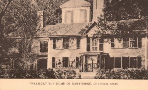 Vintage Postcard Wayside Residence The Home Of Hawthorne Concord Massachusetts