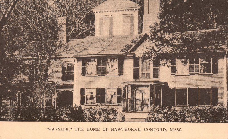 Vintage Postcard Wayside Residence The Home Of Hawthorne Concord Massachusetts