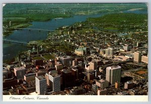 Aerial View Of Nation’s Capital,  Ottawa, Ontario, Canada, 1987 Chrome Postcard