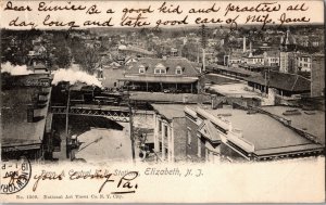 c1905 Elizabeth New Jersey Postcard Penn Central Railroad Stations Building KJ2