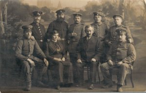 Military World War 1 Group of Soldiers Vintage RPPC 07.10