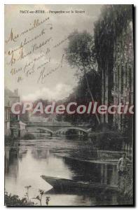 Old Postcard Pacy-sur-Eure Perspective On The River