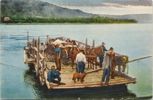 Ferry Dunvegan Settlers Bound for Grande Prairie AB Horses Unused Postcard F82