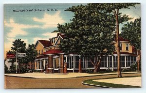 JACKSONVILLE, NC North Carolina ~ RIVERVIEW HOTEL c1940s Roadside Linen Postcard