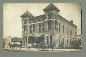 Mankato MINNESOTA RPPC 1910 FIREMEN Posing CENTRAL FIRE DEPARTMENT Fire Wagons