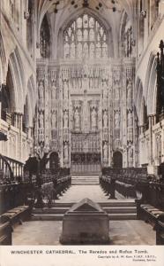 England Winchester Cathedral The Reredos and Rufus Tomb Real Photo