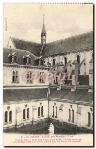 Old Postcard La Grande Trappe Pres Mortague Preau From Cloitre Statue Of Virgin