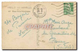 Old Postcard Paris and Place Wonders of the Republic