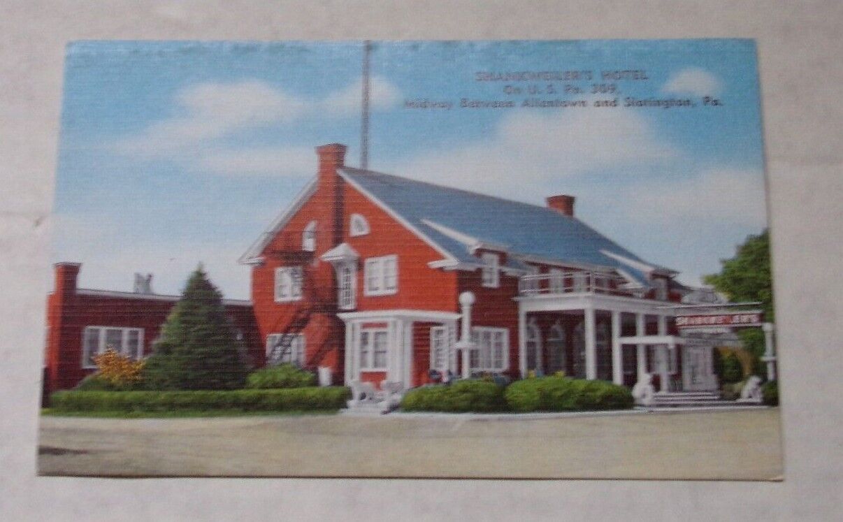 Vintage PC Unused Shankweiler's Hotel US PA.309 BTW Allentown