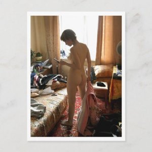 Nude Female, Paris Apartment, Erotic Modern Inspired Postcard