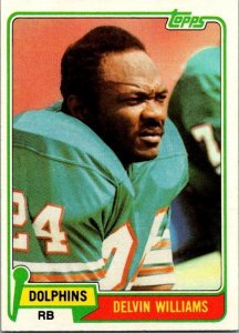 1981 Topps Football Card Delvin Williams Miami Dolphins sk60210