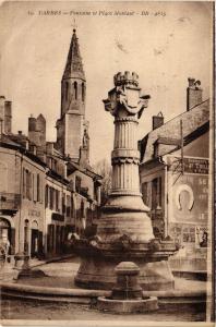 CPA TARBES Fontaine et Place Montaut (415470)