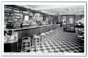 Baltimore Maryland MD Postcard Hotel Hermann Pratt Eutaw Streets Interior c1940