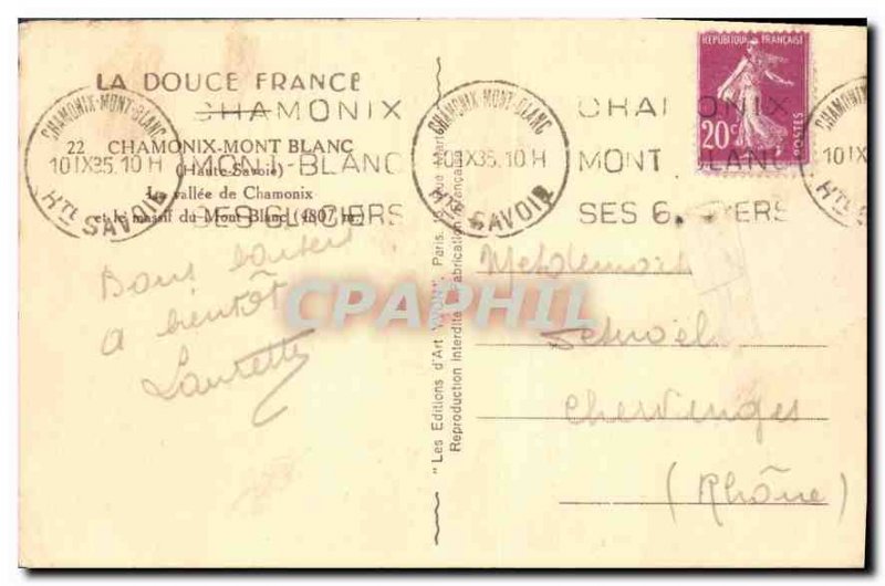 Old Postcard Chamonix Haute Savoie