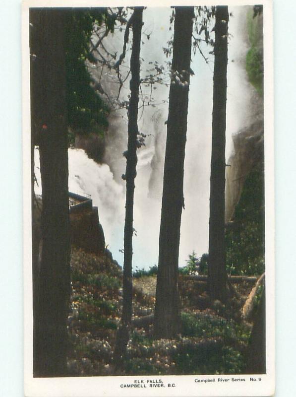 1940's rppc NICE VIEW Elk Falls On Vancouver Island British Columbia BC W0981