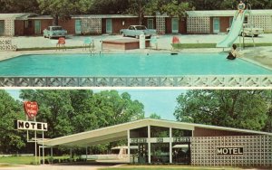 Vintage Postcard Heart of Perry Motel Downtown Perry Georgia GA Air Conditioned