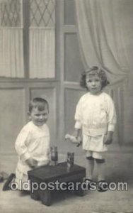 Children with Toy Real Photo Unused 