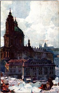 Czech Republic Prague Prag St Nicolas Kirche Vintage Postcard 09.73